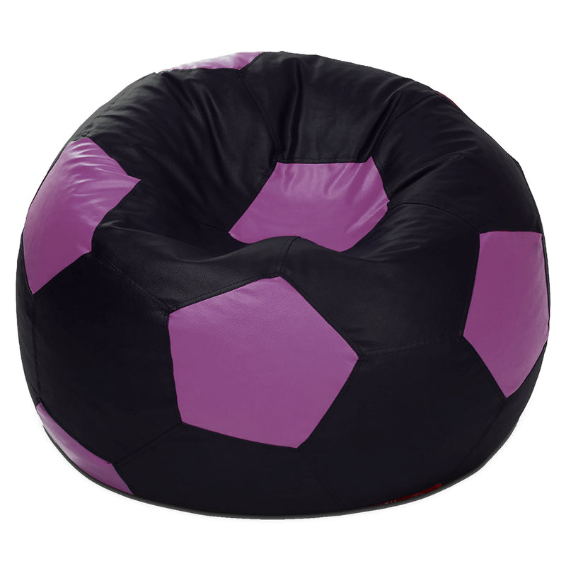 Style Homez Premium Leatherette Football Bean Bag XXXL Size Black-Purple Color, Cover Only