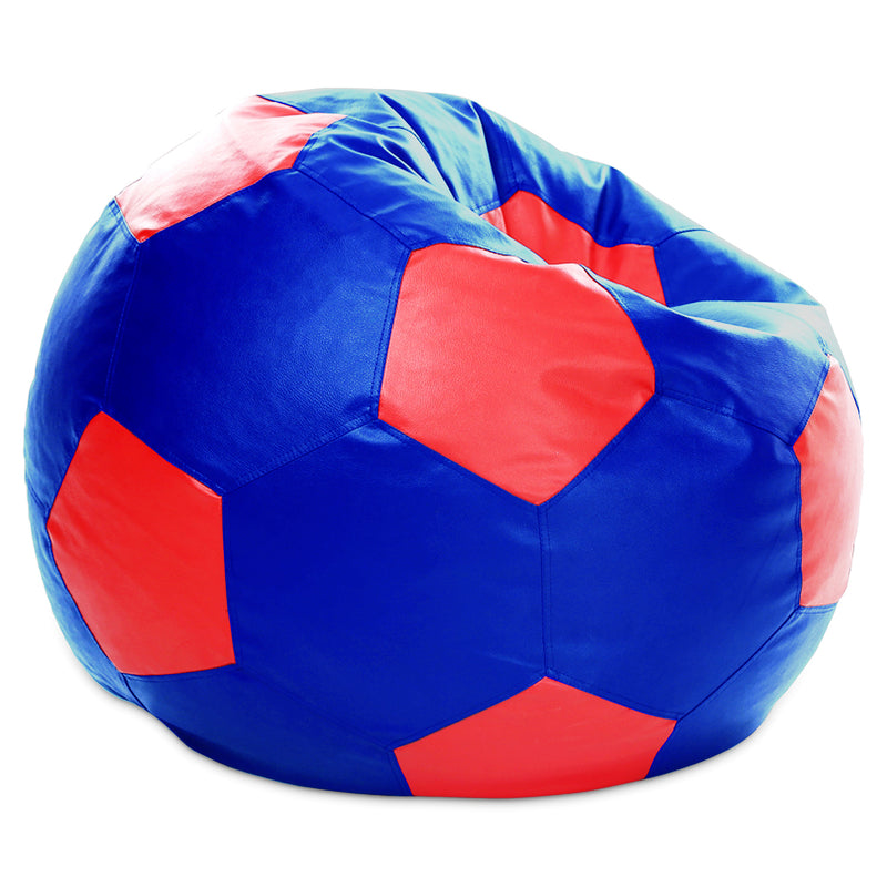 Style Homez Premium Leatherette Football Bean Bag XXXL Size Blue-Red Color, Cover Only