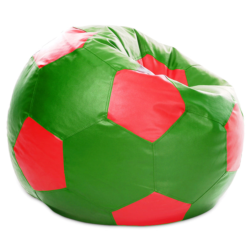 Style Homez Premium Leatherette Football Bean Bag XXXL Size Green-Red Color, Cover Only