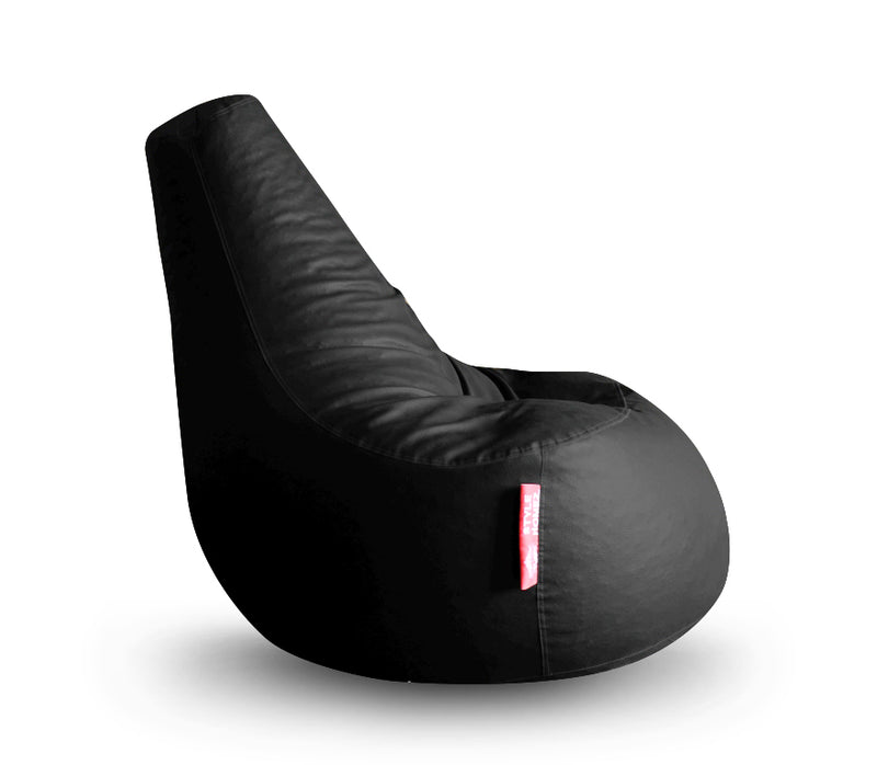 Style Homez Premium Leatherette XXL Bean Bag Gaming Chair Black Color Filled with Beans Fillers