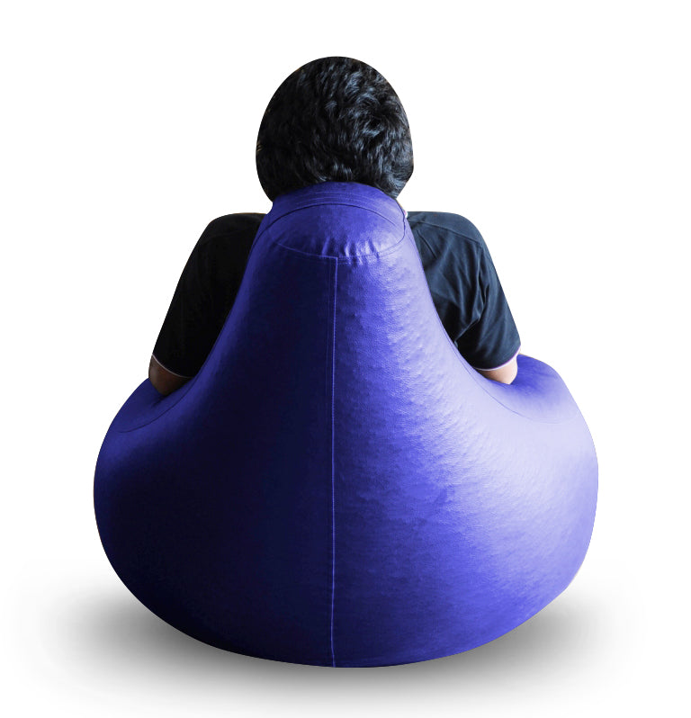 Style Homez Premium Leatherette XXL Bean Bag Gaming Chair Blue Color Filled with Beans Fillers