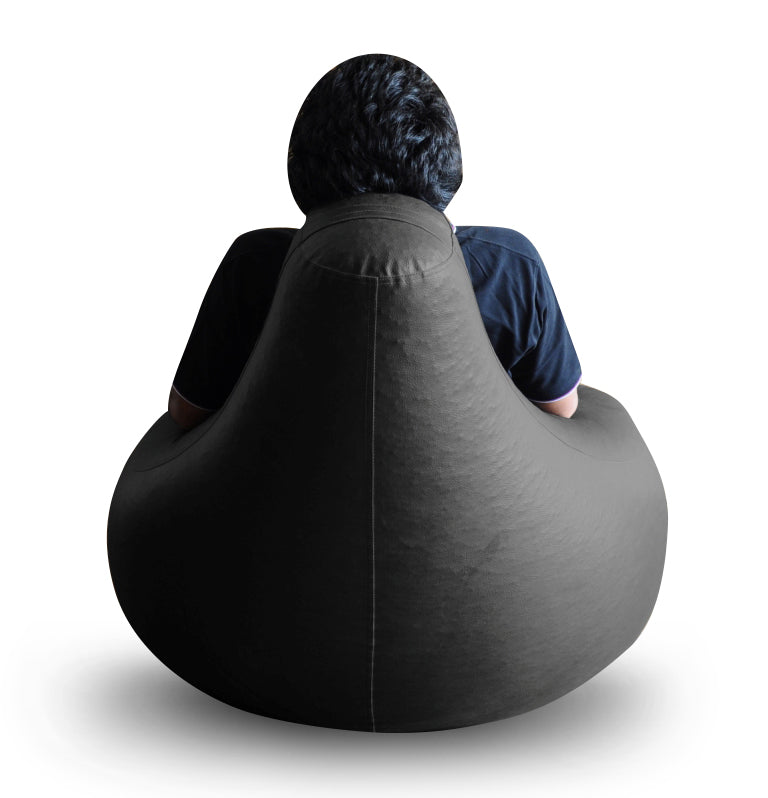 Style Homez Premium Leatherette XXL Bean Bag Gaming Chair Grey Color Filled with Beans Fillers