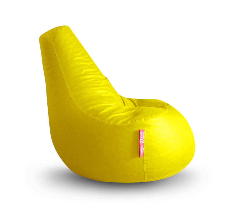 Style Homez Premium Leatherette XXL Bean Bag Gaming Chair Yellow Color Filled with Beans Fillers