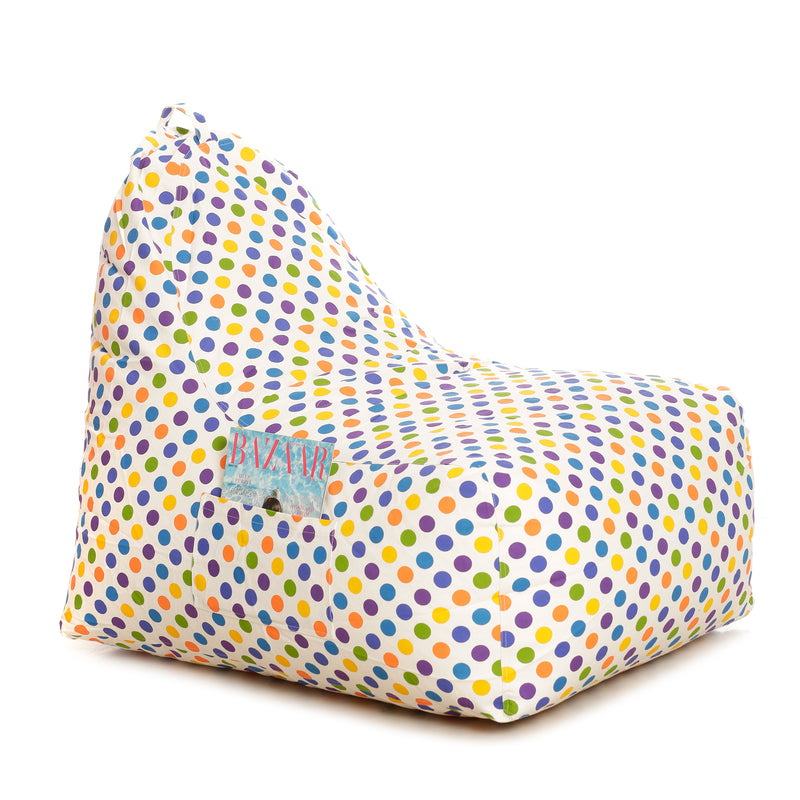 Style Homez Hackey Cotton Canvas Polka Dots Printed Bean Bag XXL Size Cover Only