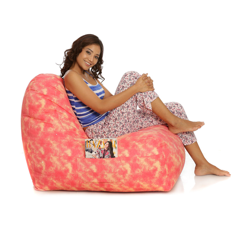 Style Homez Hackey Cotton Canvas Abstract Printed Bean Bag XXL Size With Fillers
