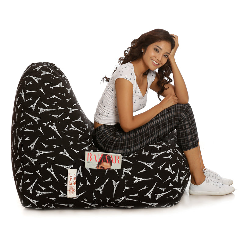 Style Homez Hackey Cotton Canvas Abstract Printed Bean Bag XXL Cover Only