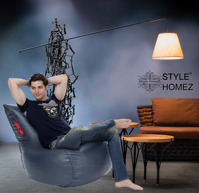 Style Homez Mambo XL Bean Bag Grey Color Filled with Beans