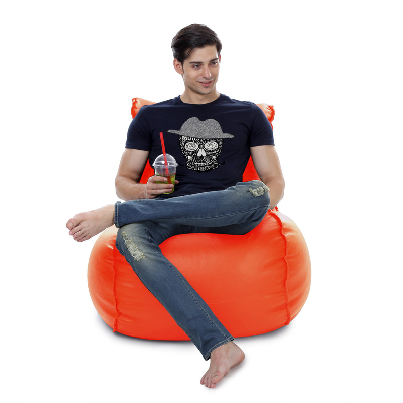 Style Homez Mambo XL Bean Bag Orange Color Filled with Beans