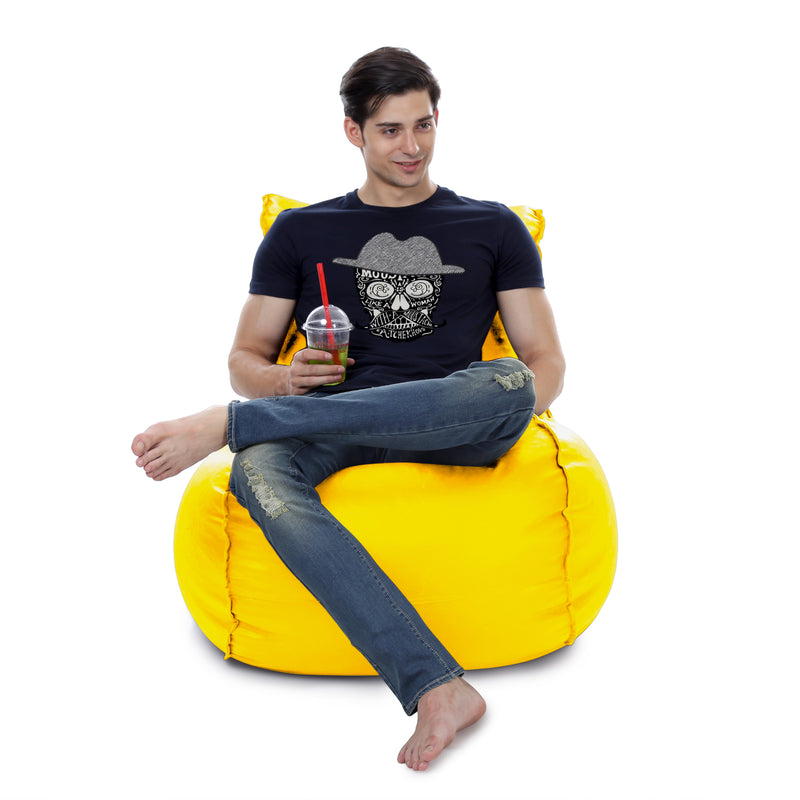 Style Homez Mambo XL Bean Bag Yellow Color Filled with Beans