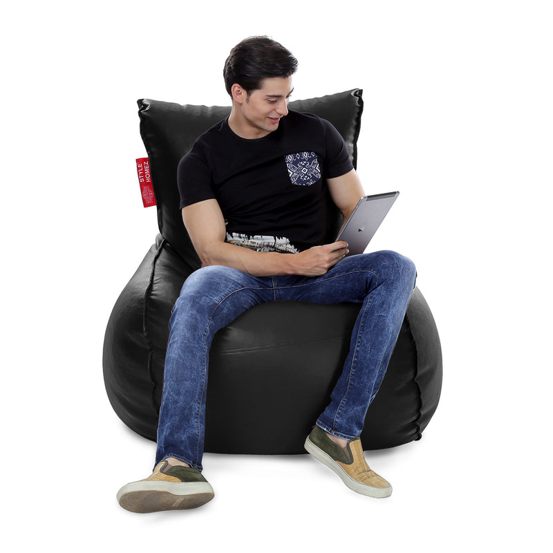 Style Homez Mambo XXL Bean Bag Black Color Filled with Beans