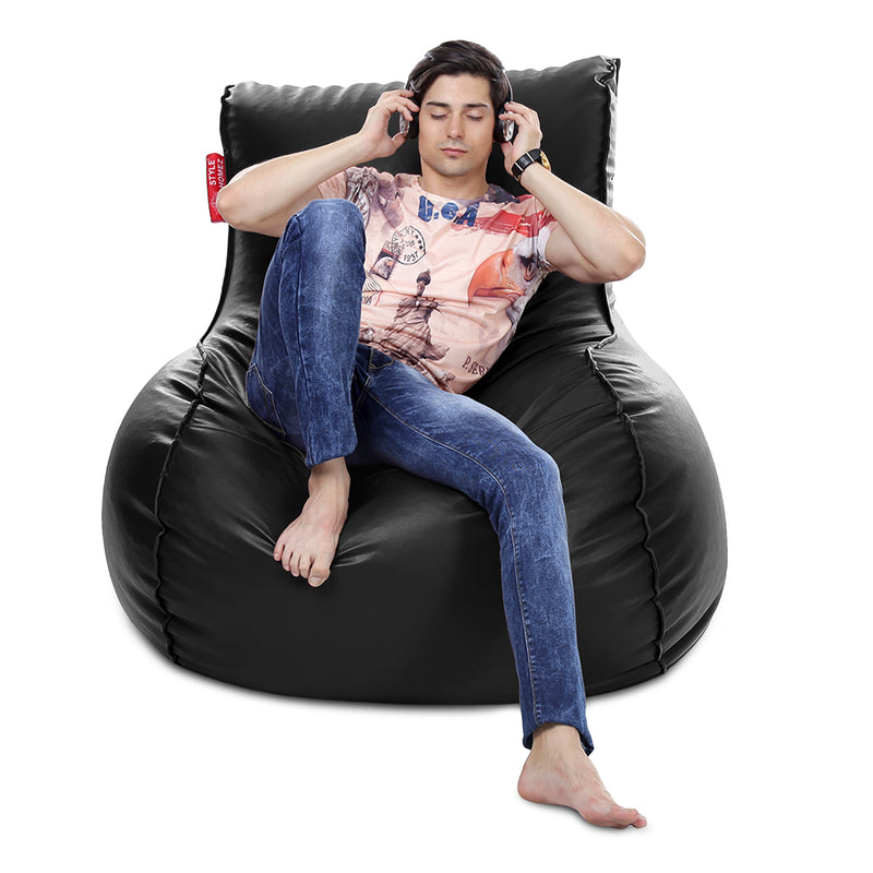Style Homez Mambo Lounger XXXL Bean Bag Black Color Cover Only