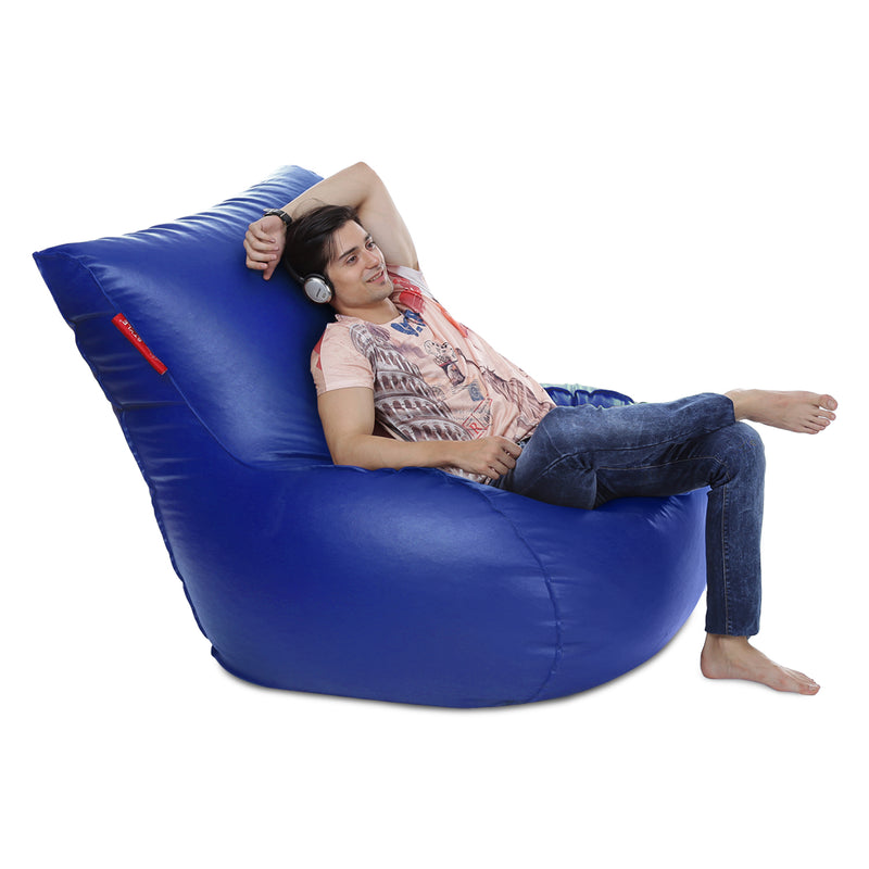 Style Homez Mambo Lounger XXXL Bean Bag Blue Color Filled with Beans
