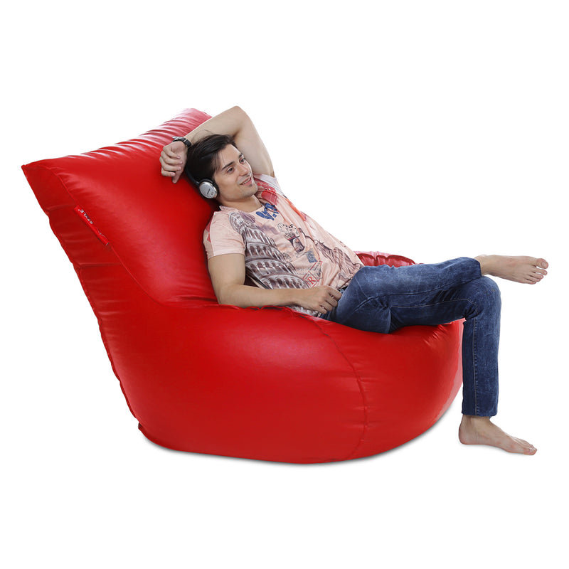 Style Homez Mambo Lounger XXXL Bean Bag Red Color Filled with Beans
