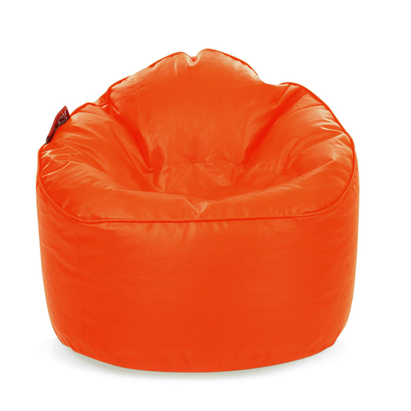 Style Homez Premium Leatherette Mooda Rocker Lounger Bean Bag XXL Size Orange Color Filled With Beans