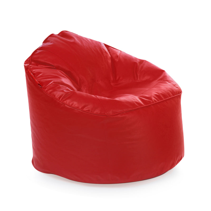 Style Homez Premium Leatherette Mooda Rocker Lounger Bean Bag XXL Size Red Color Filled With Beans