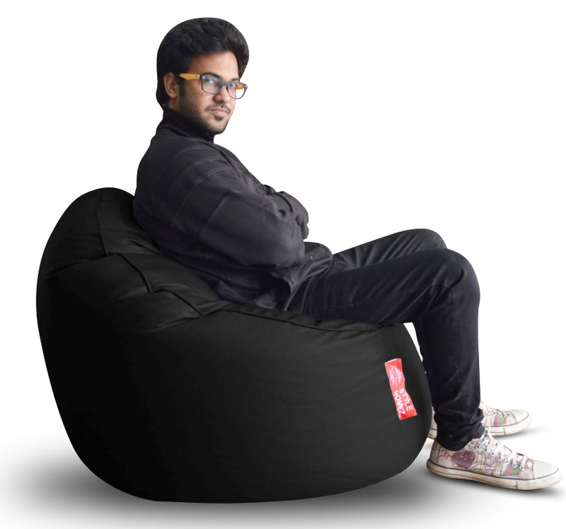 Style Homez Mooda Rocker Lounger Bean Bag XXXL Size Black Color Filled with Beans Fillers
