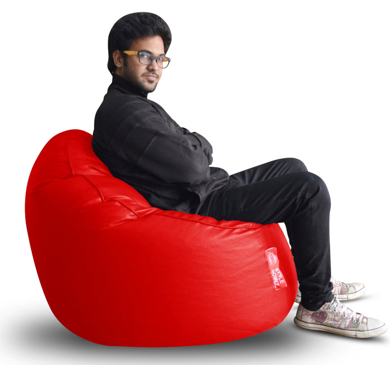Style Homez Mooda Rocker Lounger Bean Bag XXXL Size Red Color Filled with Beans Fillers