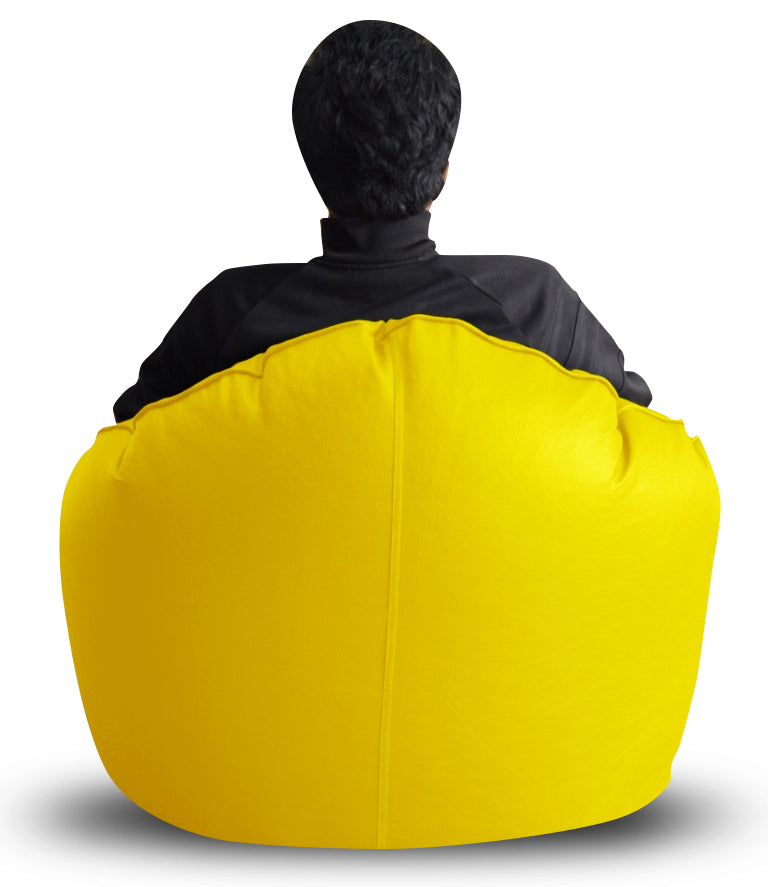 Style Homez Premium Leatherette Mooda Rocker Lounger Bean Bag XXXL Size Yellow Color Cover Only