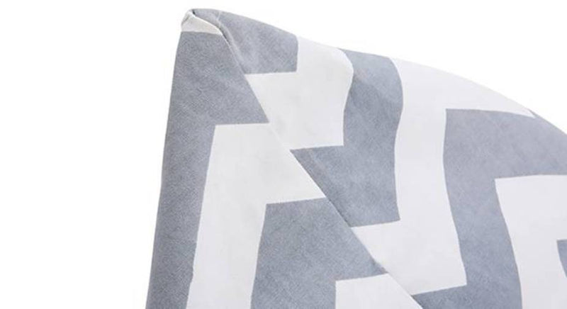 Style Homez PREMIO, Pyramid 100% Cotton Canvas Printed Bean Bag Filled with Beans Fillers, XXL Size Chevron Grey Color