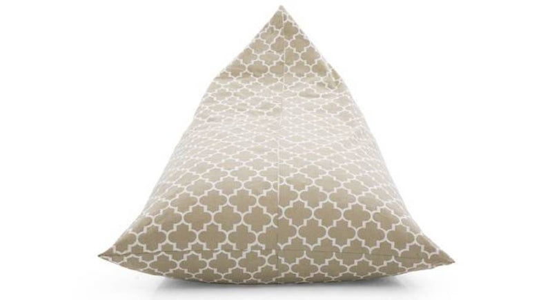 Style Homez PREMIO, Pyramid 100% Cotton Canvas Printed Bean Bag Cover, XXL Size Moroccan Lattice Beige Color