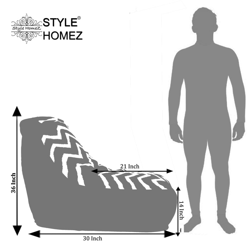 Style Homez Urban Design Denim Canvas Star Printed Chair Bean Bag XXL Size Cover Only