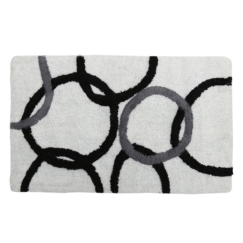 Style Homez Luxurious Hand Tufted  Large Size Soft Feel Cotton Bath Mat, White Color