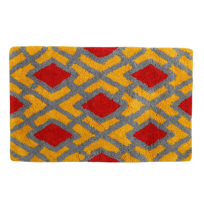 Style Homez Luxurious Hand Tufted  Large Size Soft Feel Cotton Bath Mat, Sunflower Yellow Color