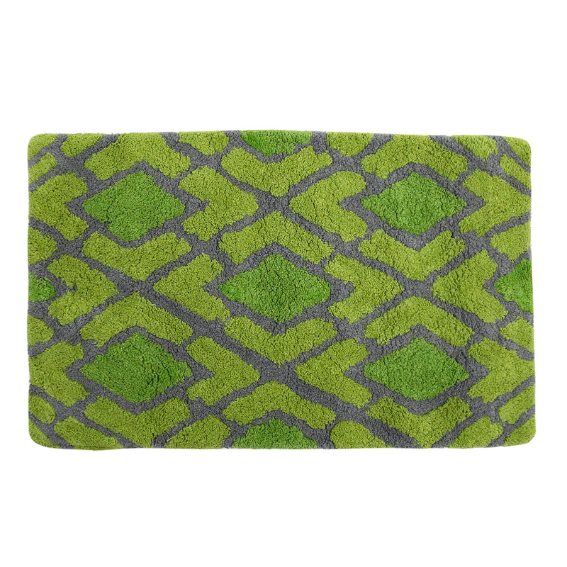 Style Homez Luxurious Hand Tufted  Large Size Soft Feel Cotton Bath Mat, Lime Green Color