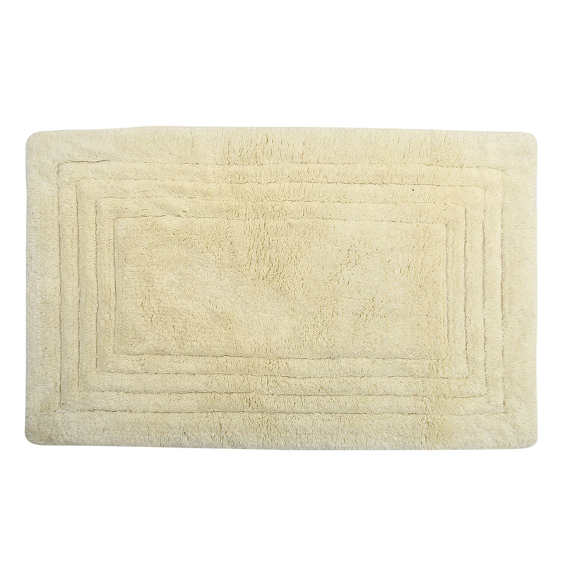 Style Homez Luxurious Hand Tufted  Large Size Soft Feel Cotton Bath Mat, Cream Color