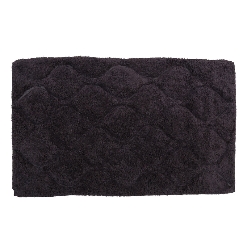 Style Homez Luxurious Hand Tufted  Medium Size Soft Feel Cotton Bath Mat, Slate Grey Color