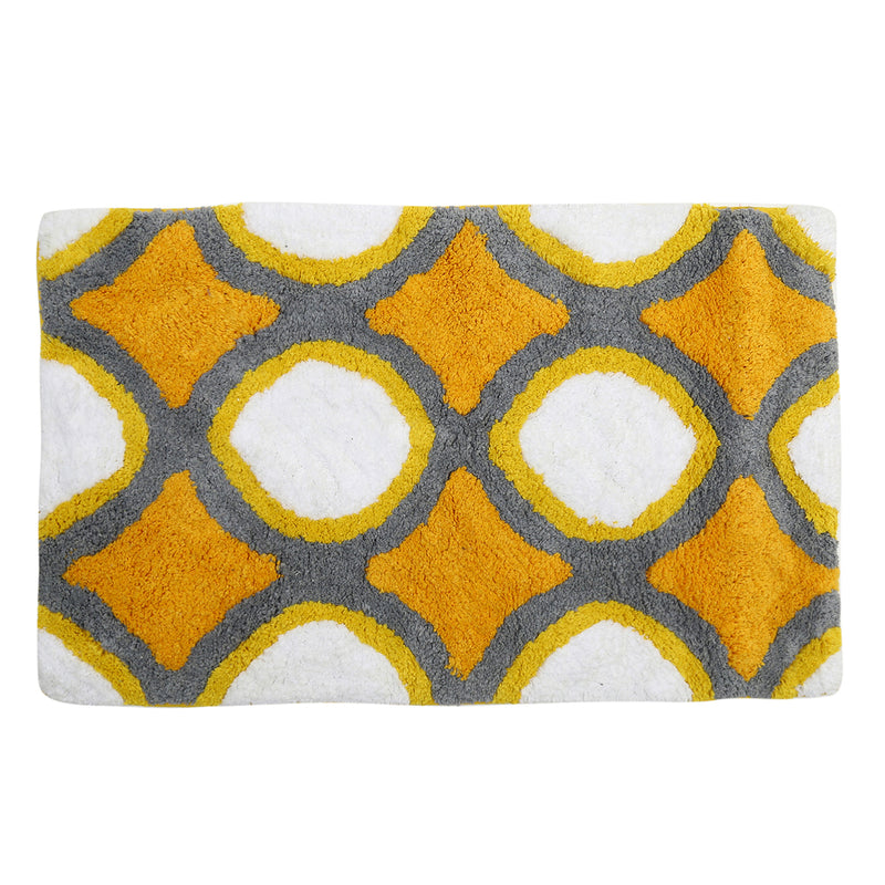 Style Homez Luxurious Hand Tufted  Large Size Soft Feel Cotton Bath Mat, White Color