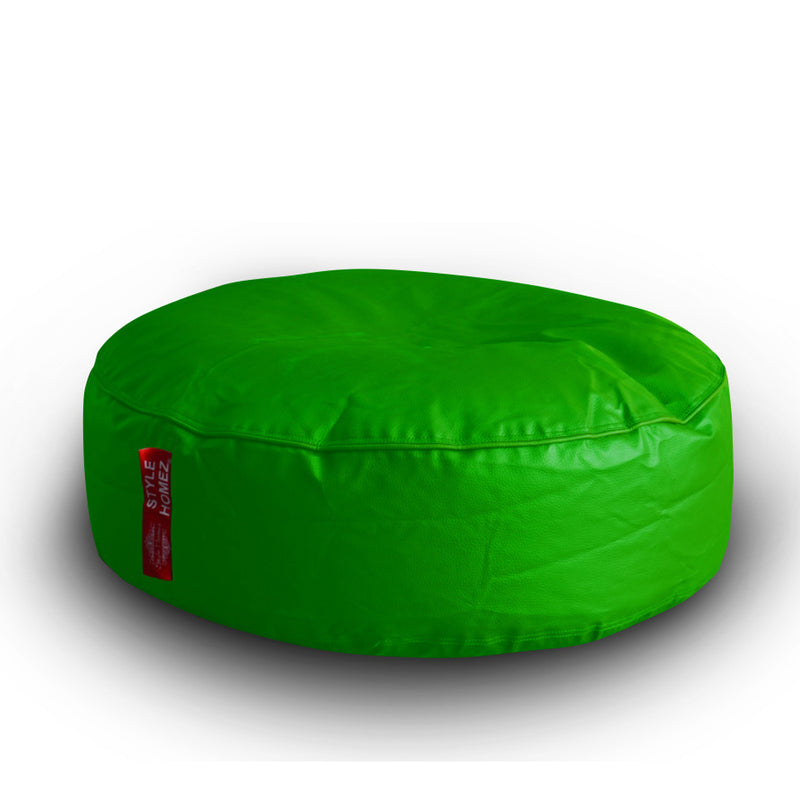 Style Homez Premium Leatherette XL Classic Round Floor Cushion Green Color, Cover Only