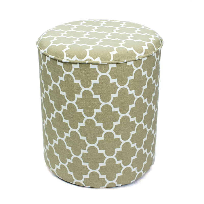Style Homez UNO, Solid Wood Frame Ottoman With Cotton Canvas Upholestry, Large Size Moroccon Lattice Beige Color