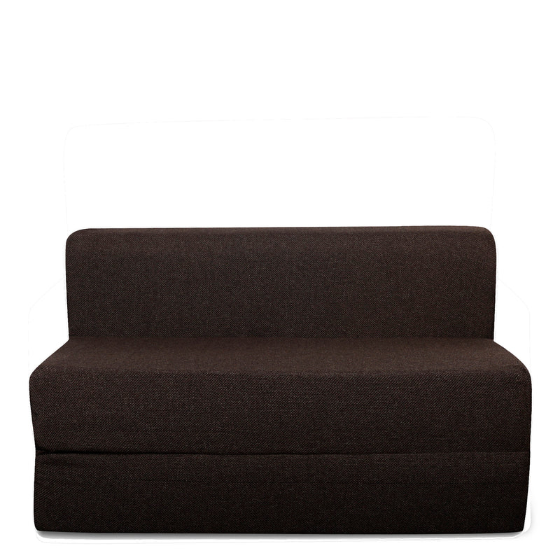 Style Homez Foldable Sofa Cum Bed, 4' x 6' Feet Premium Jute Fabric with High Density Foam, Chocolate Brown Colour