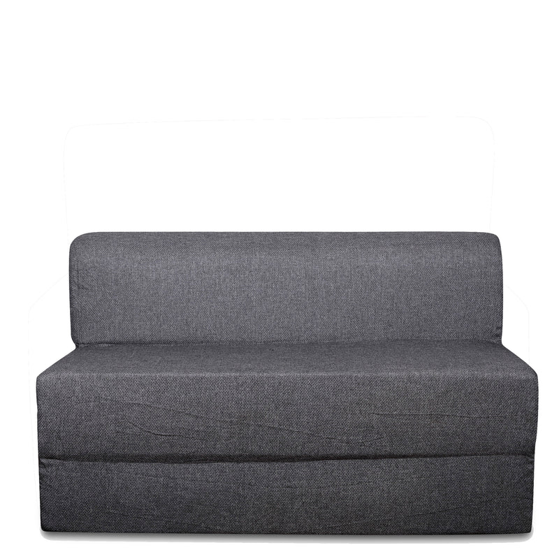 Style Homez Foldable Sofa Cum Bed, 4' x 6' Feet Premium Jute Fabric with High Density Foam, Grey Colour