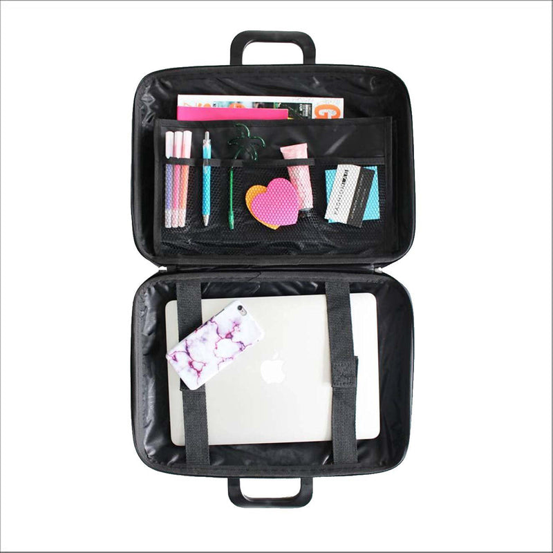 Style Homez VEVYY, Stylish Unisex Hard Shell Briefcase Laptop Bag with Strap for 14" Laptop, YAM Orange Color