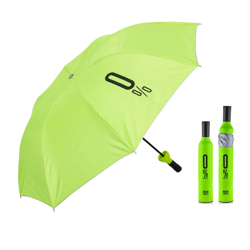 Style Homez 3 Fold Stylish Bottle Umbrella, Green Black Color 110 cm