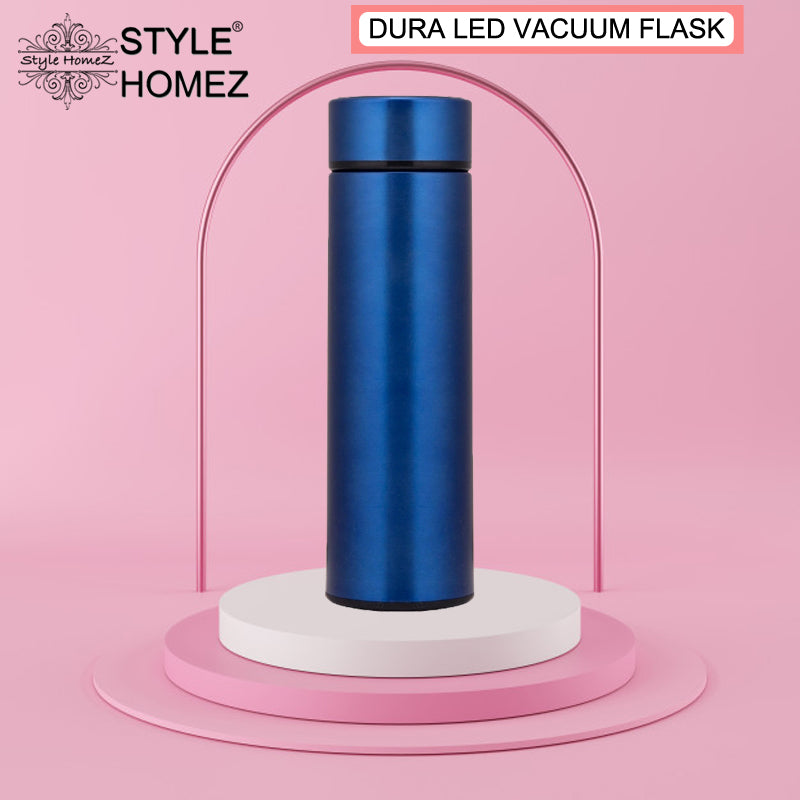 Style Homez DURA, Smart Double Wall Stainless Steel Vacuum Insulated Water Bottle With LED Touch Display, Shade Dark Blue Color 480 ml Hot And Cold
