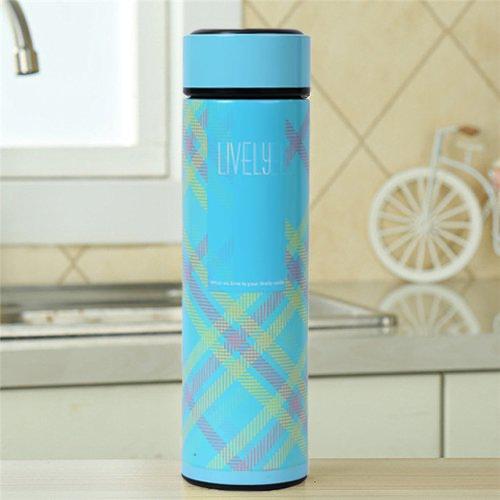 Style Homez Double Wall Vacuum Insulated Stainless Steel Flask BPA Free Thermos Travel Water Bottle Sipper 480 ml - Hot and Cold 12 Hours SKY Blue Color (LIVELY)