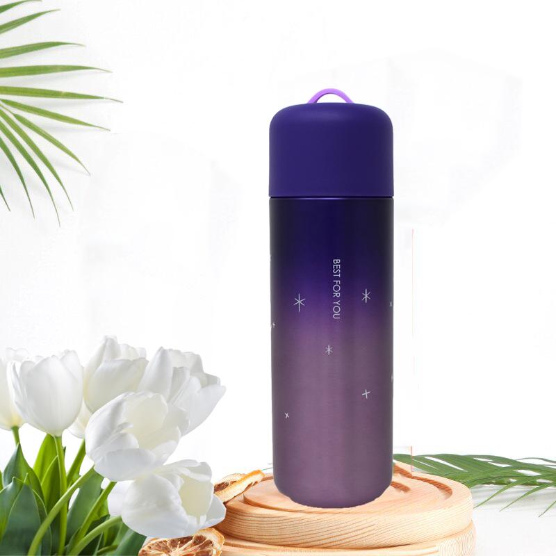 Style Homez STONY Flask  Vacuum Insulated Thermosteel Bottle  Stainless Steel Thermos BPA Free  Lilac Purple Color 450 ml