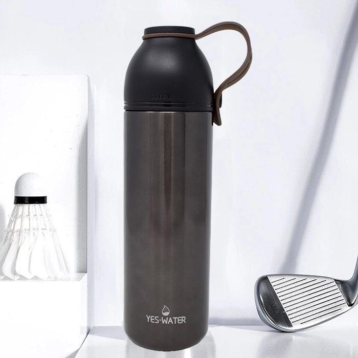 Style Homez YESWATER Flask The Skinny Vacuum Insulated Thermosteel Bottle Stainless Steel Thermos BPA Free MAST Black Color 450 ml