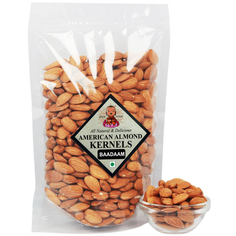 Spicy Monk American Almonds Kernels 200 Grams (Badam)