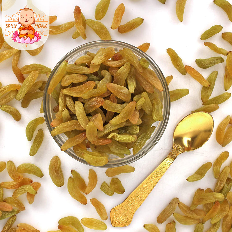 Spicy Monk Premium Quality SANGLI Golden Long Raisins, Organic Kishmish 2 kg (2000 gms)