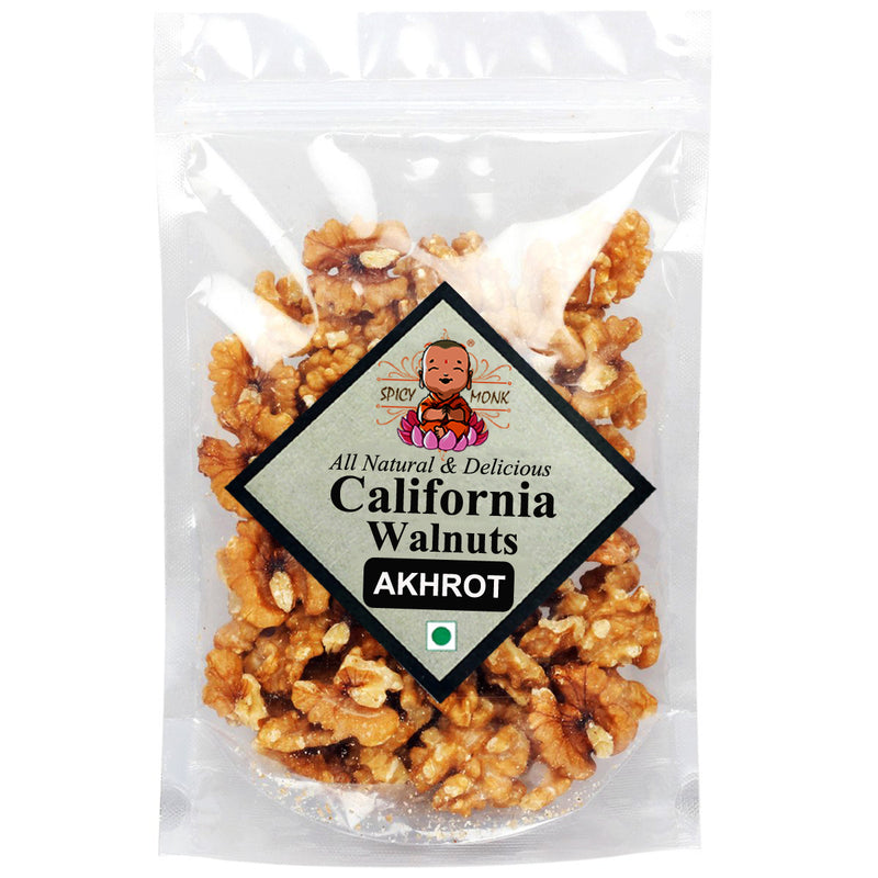 Spicy Monk California Walnut Kernel Halves 0.25 kg (250 gms), Grade-A Akhrot Giri