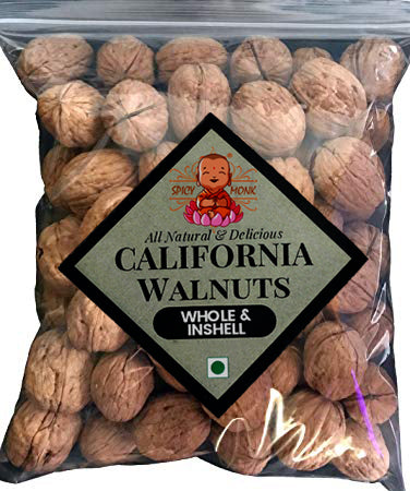 Spicy Monk Jumbo California Walnuts in Shell 1 kg (1000 gms) Akhrot Rich in Omega-3