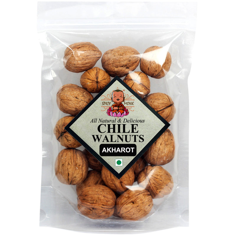 Spicy Monk Jumbo Chile A Grade Walnuts in Shell 0.2 kg (200 gms), Akhrot Rich in Omega-3