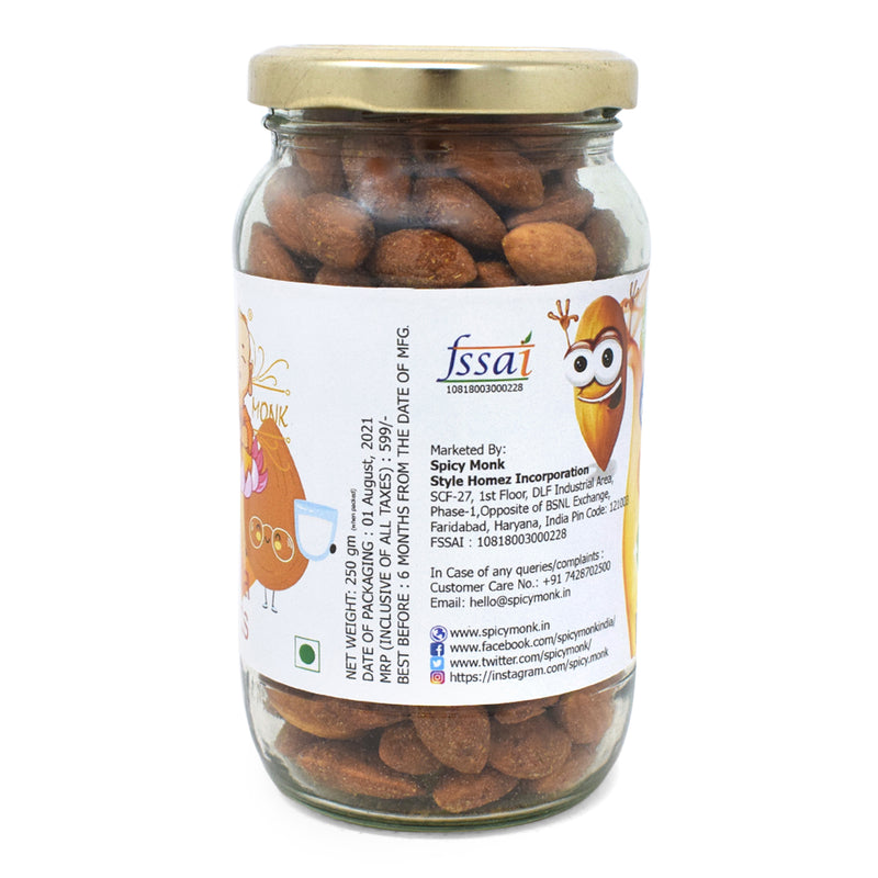 Spicy Monk Dipped Almonds-Badam Chatpata Almonds 0.25 Kg's (0.250 gm )