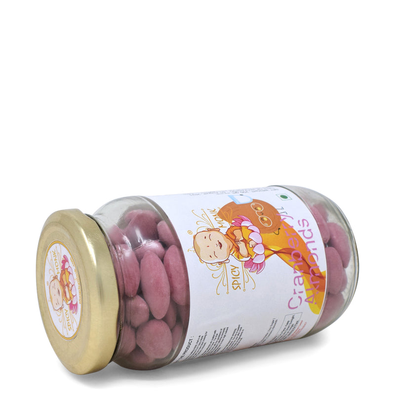 Spicy Monk Dipped Almonds-Badam Cranberry Almonds 0.25 Kg's ( 250 gms)