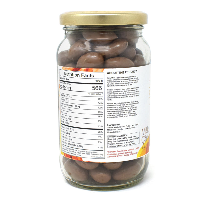 Spicy Monk Milk Chocolate Coated California Almonds, 250 grams
