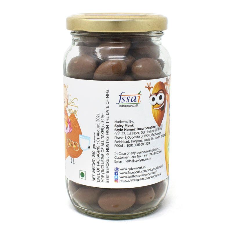 Spicy Monk Dark Chocolate Coated California Almonds, 250 grams